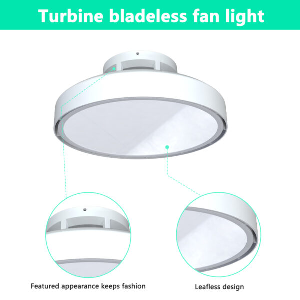 Modern Full Spectrum Bladeless Fan Light Dimmable with Remote Control LED Indoor Bedroom Mute Ceiling Lights - Image 4