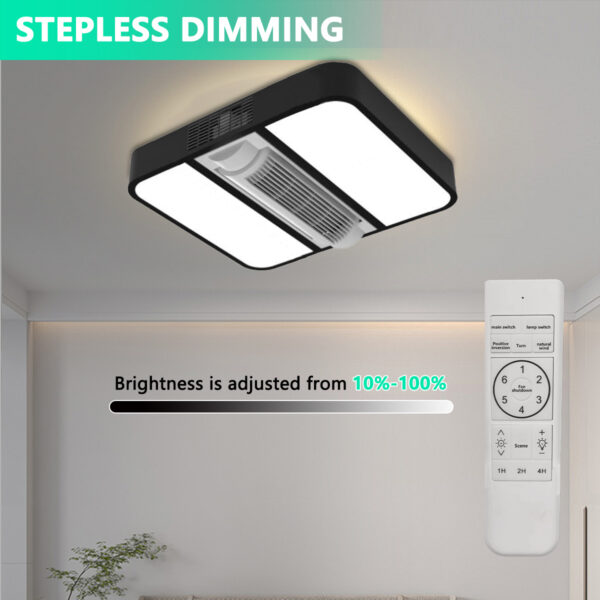 Intelligent Remotely Controlled Bedroom Livingroom Decor White 6 Speed Choice Remote Control Ceiling Fan with Led Lights - Image 2